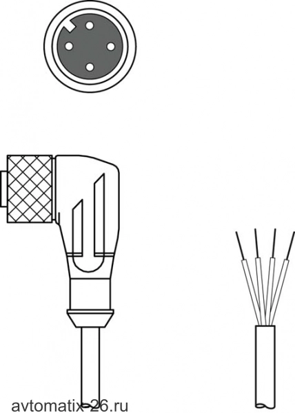 Разъем с кабелем Leuze Electronic KD U-M12-4W-P1-030