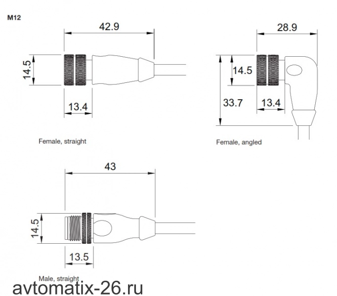 Разъем с кабелем Carlo Gavazzi CON14NFA2