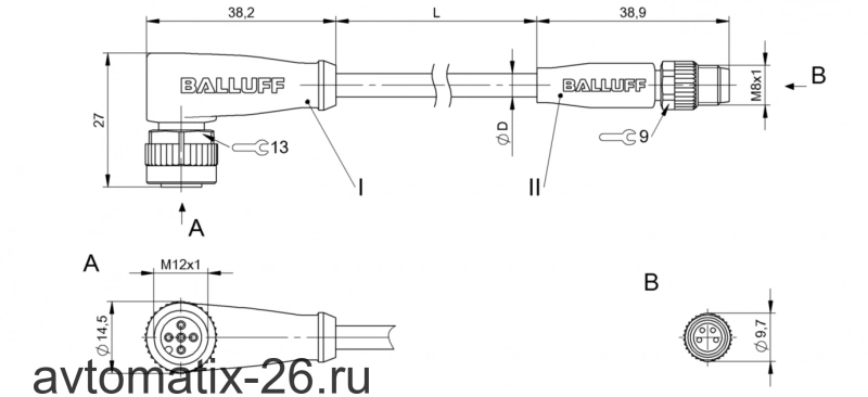 Соединительный кабель Balluff BCC M425-M314-3F-304-PX0434-003