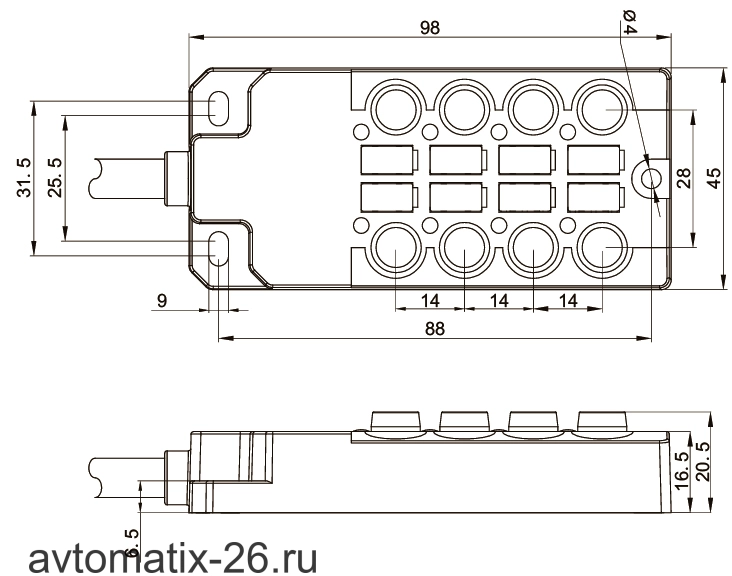 Распределительная коробка для датчиков LANBAO DB080803-1-03P