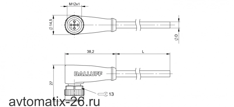 Разъем с кабелем Balluff BCC M425-0000-1A-005-PX0334-100