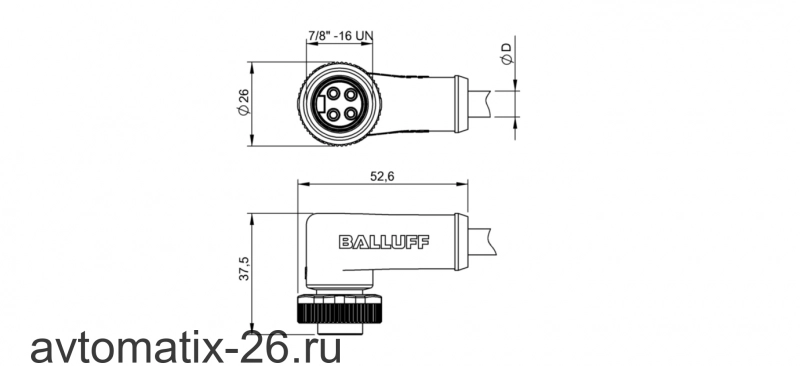 Разъем с кабелем Balluff BCC A324-0000-10-003-VX44W6-200