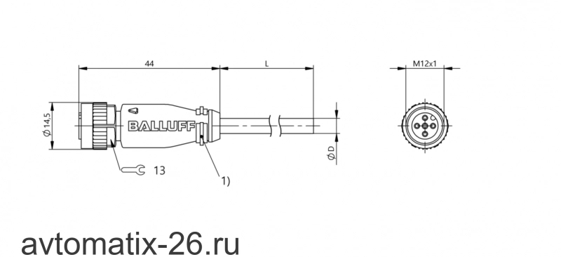 Разъем с кабелем Balluff BCC M415-0000-1A-003-PH0434-020