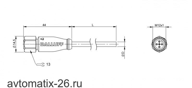 Разъем с кабелем Balluff BCC S415-0000-1A-003-PX0434-100