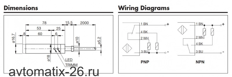 Емкостный датчик Carlo Gavazzi CB18CLN12NAAX