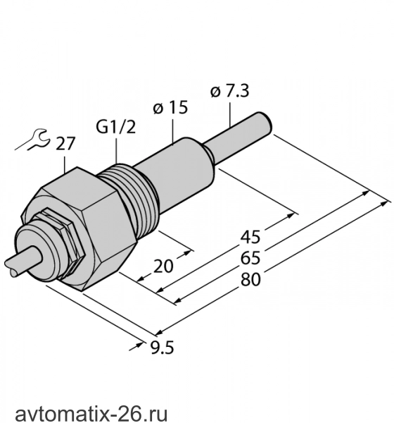 Датчик потока TURCK FCS-G1/2HC4-NAEX0/L065/D024